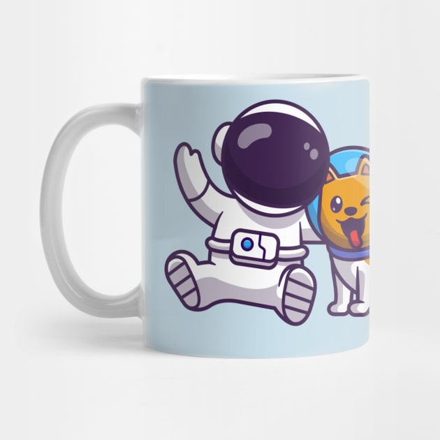 Cute Astronaut With Dog Astronaut Cartoon by Catalyst Labs